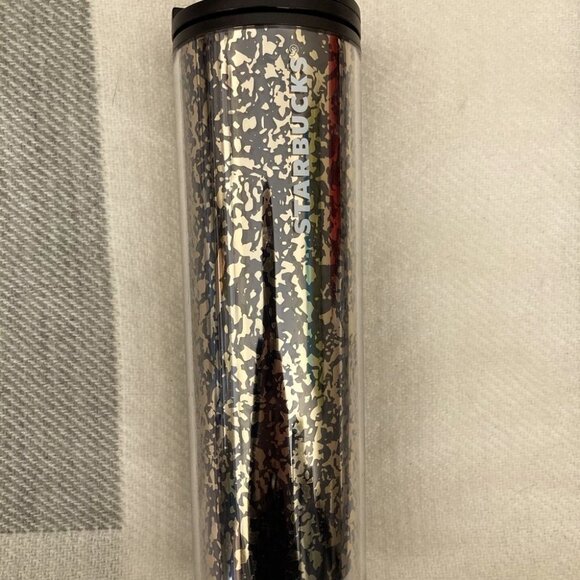 STARBUCKS Mini Slim Tumbler Black &  Gold Specks - Picture 1 of 5